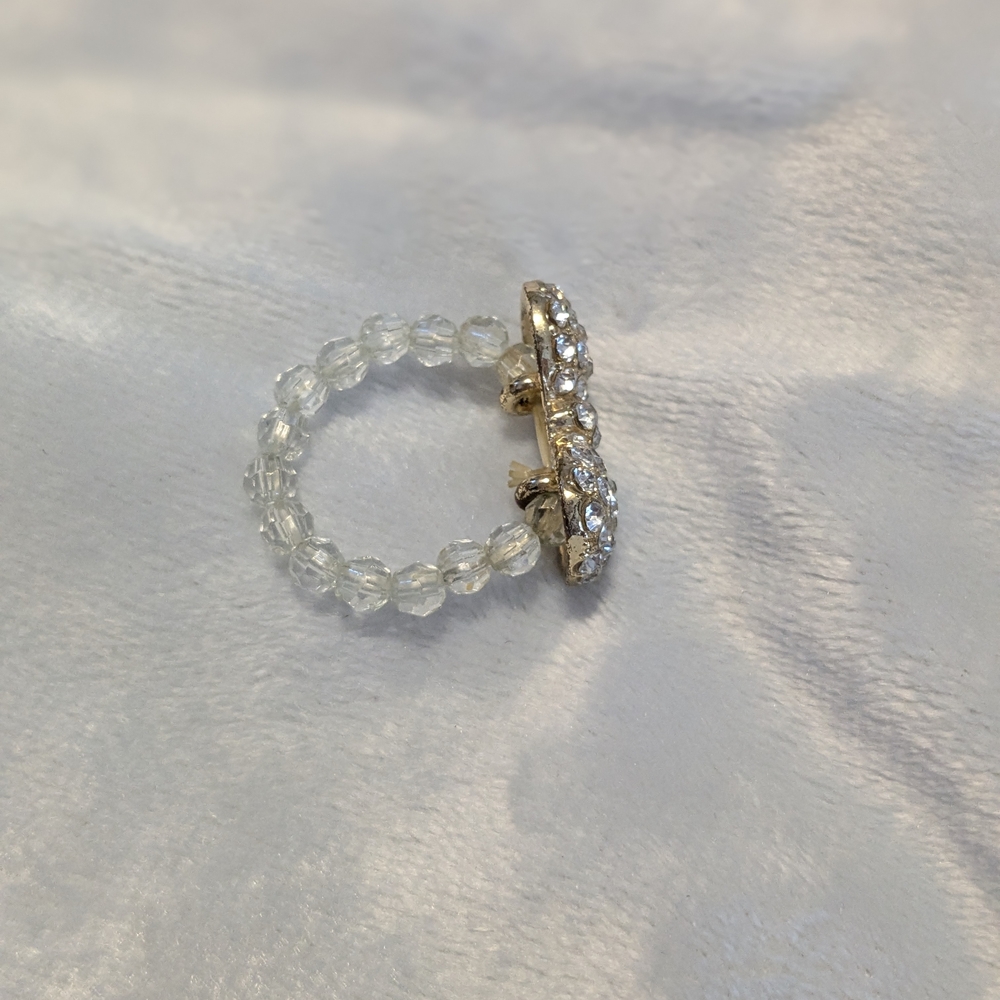 Glittering Rhinestone Bow Ring - Picture 2 of 2